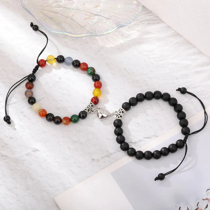 Natural Stone Beads Couple Magnetic Bracelets - GlimmaStyle