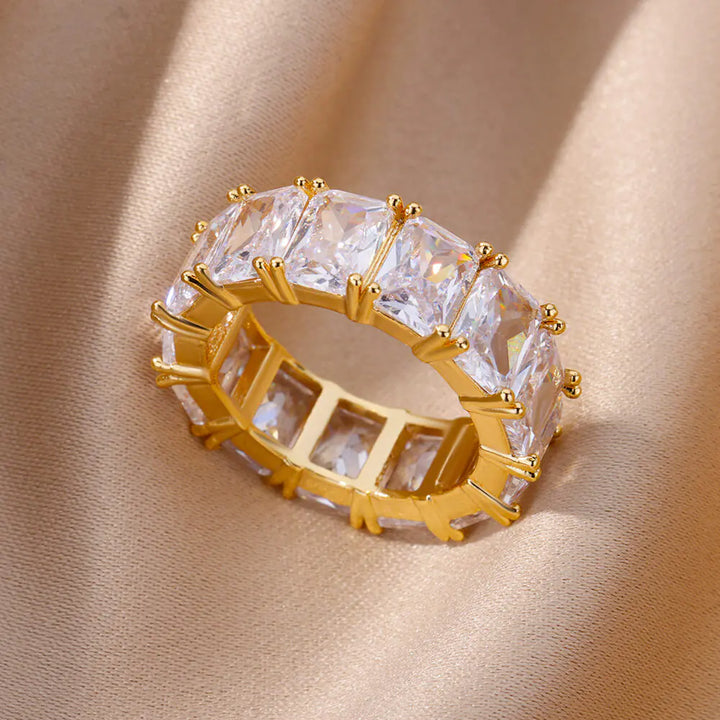 Rectangle Zircon Rings - GlimmaStyle