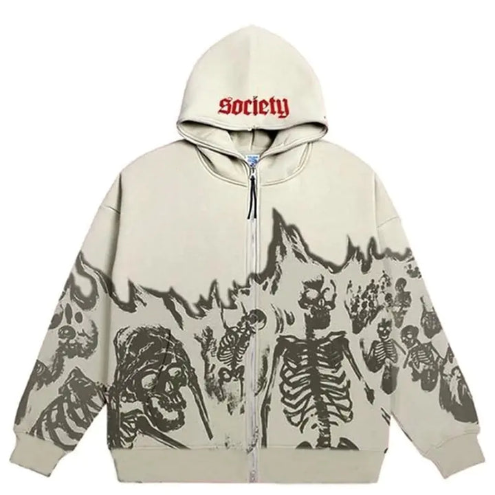 Women's Skeleton Print Hoodies - GlimmaStyle