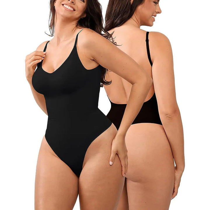 Womens Backless Bodysuits Shapewear Thong Seamless Tummy Control Butt Lifter Body Shaper Corset Slimming Camisole Tops - GlimmaStyle