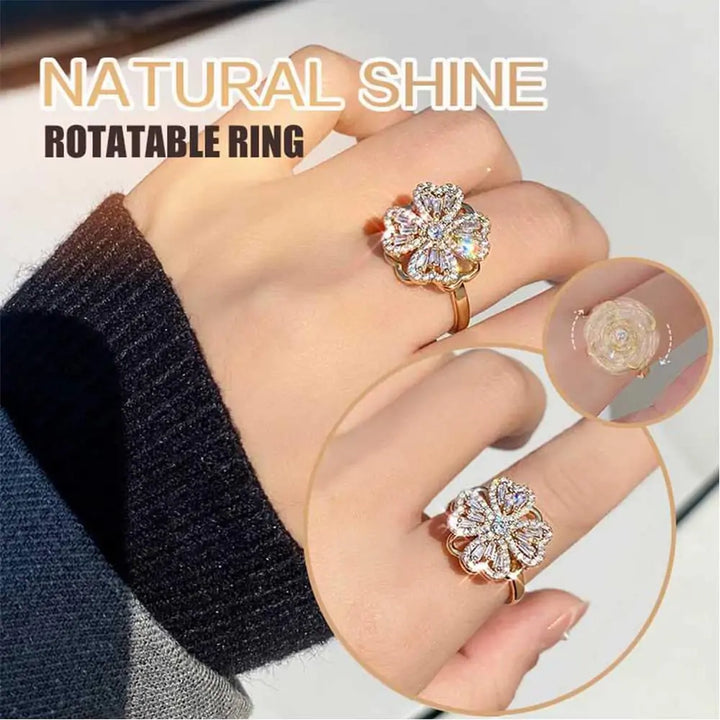 Rotating Four-Leaf Ring - GlimmaStyle