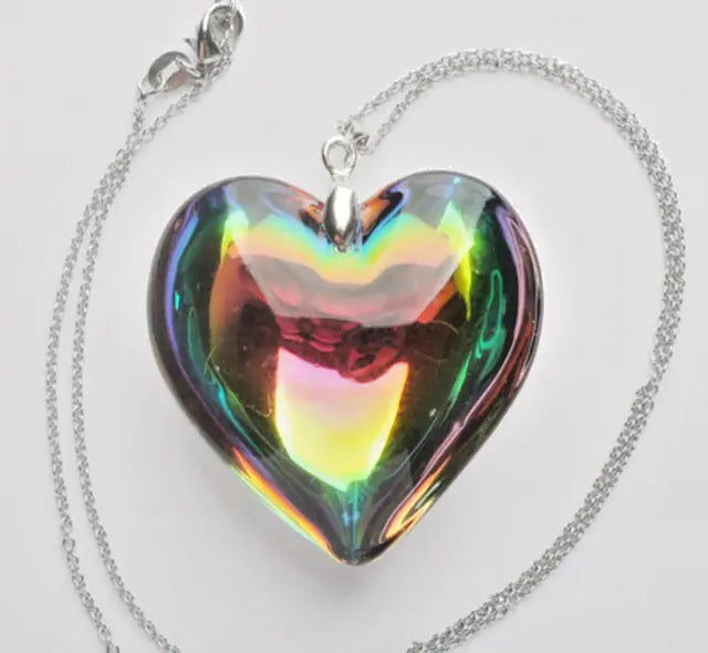 Aura Glass Heart Necklace - GlimmaStyle