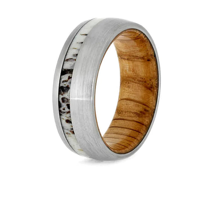 Antler and Whiskey Barrel Ring - GlimmaStyle