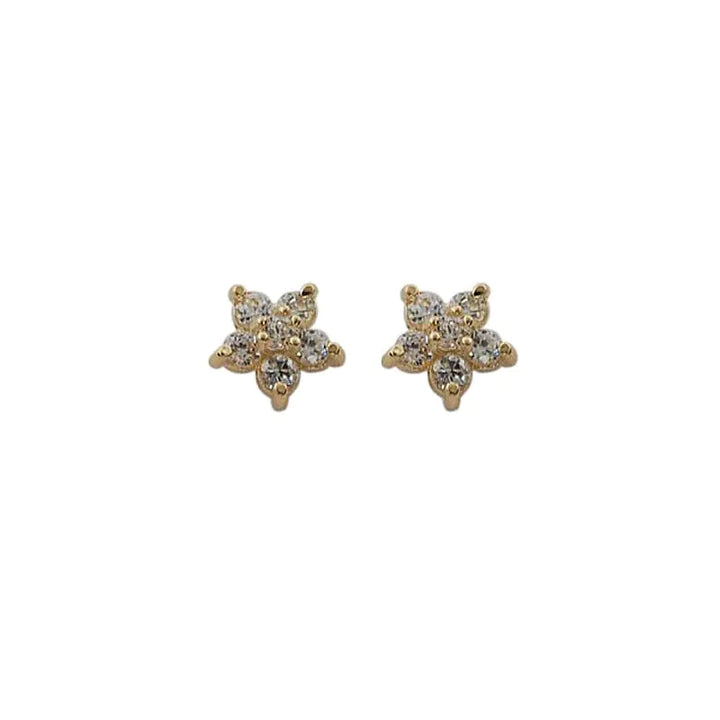 Plated Silver Gold Flower Earrings - GlimmaStyle