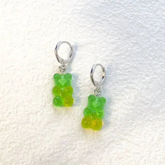 Cute Acrylic Gummy Bear Dangle Earrings - GlimmaStyle