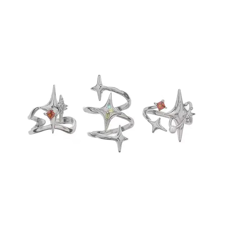 Star Cross Adjustable Ring Set - GlimmaStyle