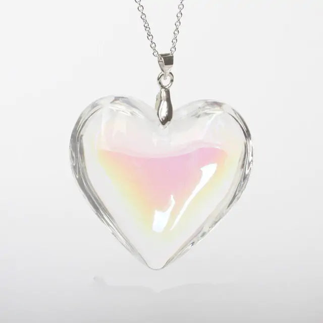 Aura Glass Heart Necklace - GlimmaStyle