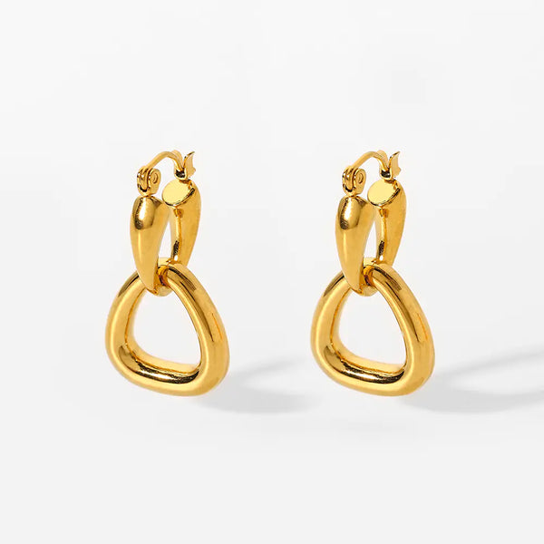 Gold Hoop Drop Earrings - GlimmaStyle