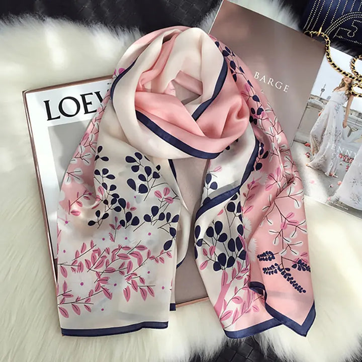 Silk Winter Scarf Luxury Design - GlimmaStyle