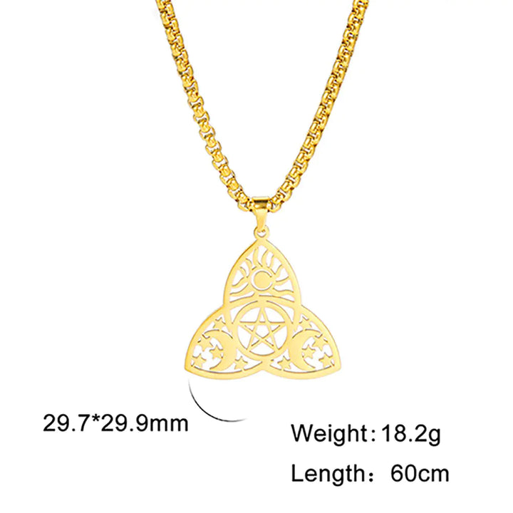 Triquetra Moon Pentagram Necklaces - GlimmaStyle