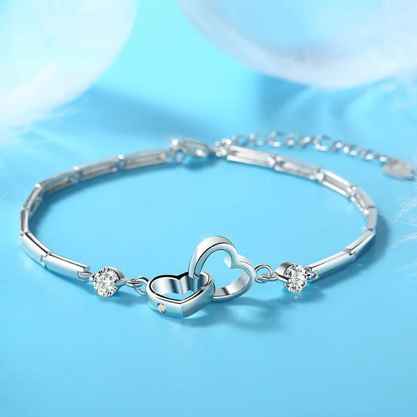 Double Heart Bracelet - GlimmaStyle