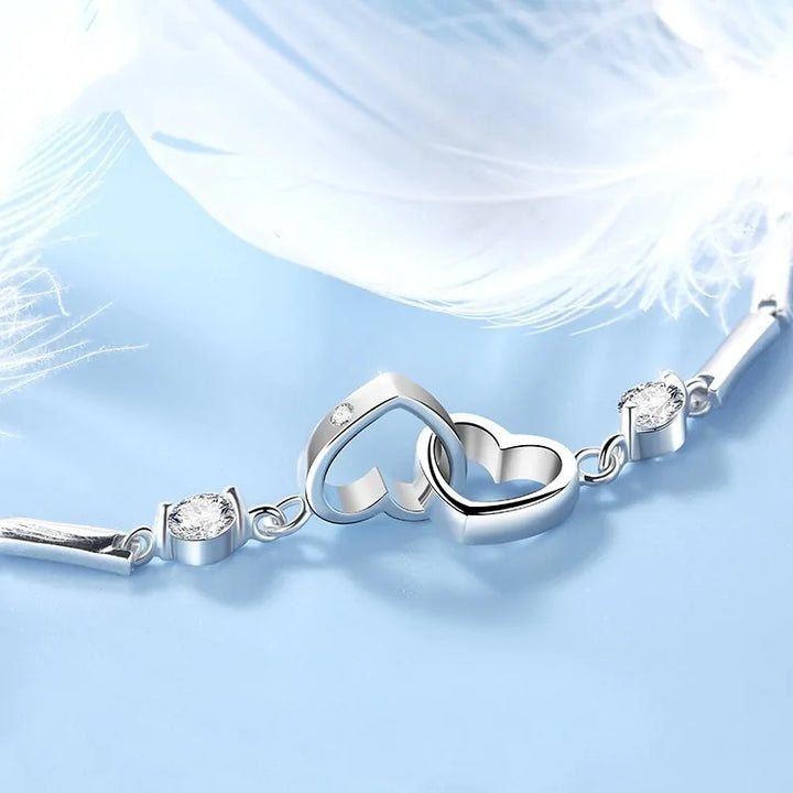 Double Heart Bracelet - GlimmaStyle