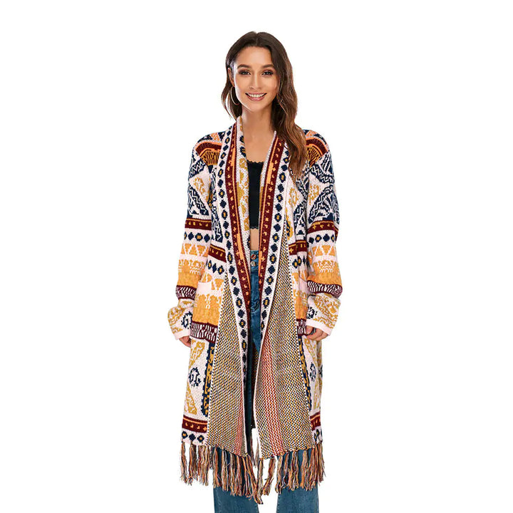 Ethnic Fringe Cardigan - GlimmaStyle