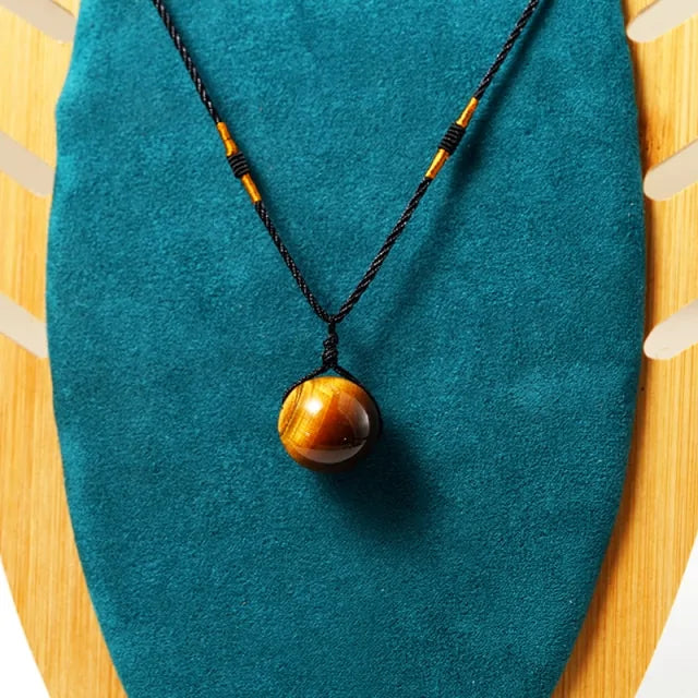 Tiger Eye Stone Pendant Necklace - GlimmaStyle