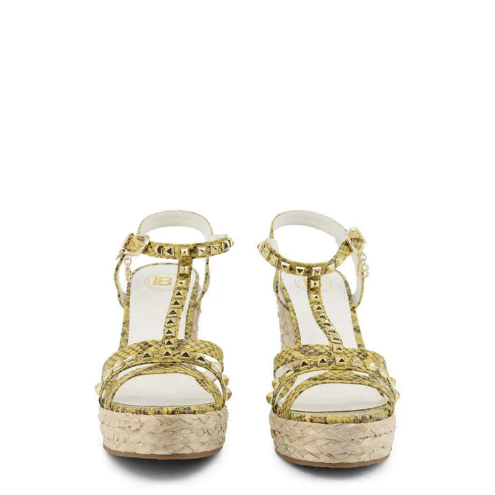 Yellow Snakeskin Wedge Sandals - GlimmaStyle