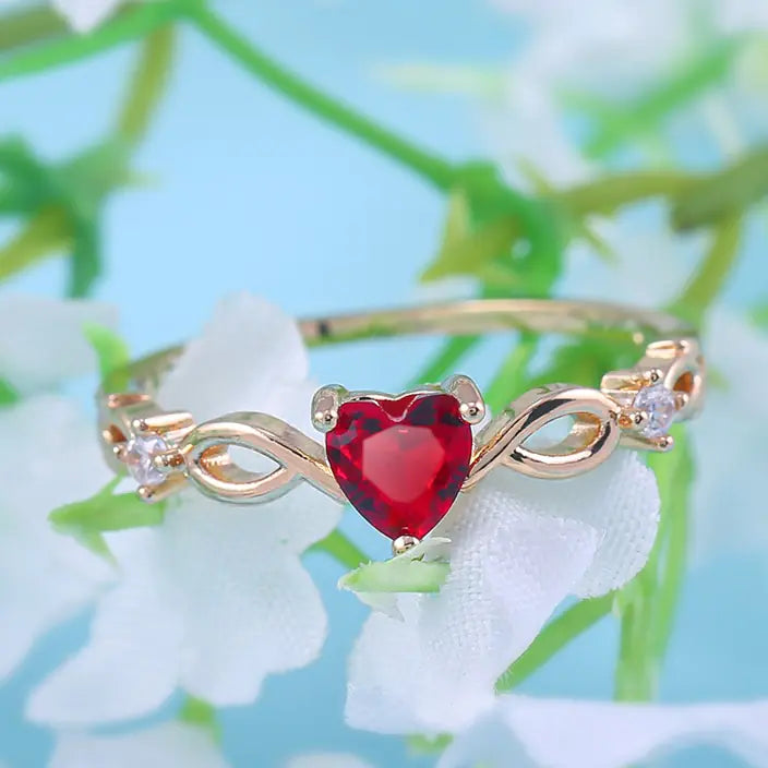 Huitan Simple Heart Ring - GlimmaStyle