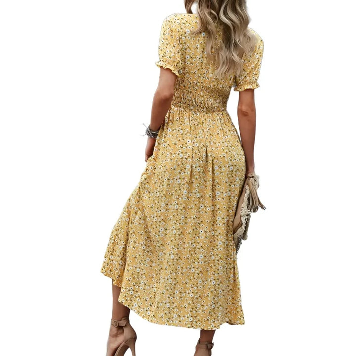 Siena Floral Midi Dress - GlimmaStyle