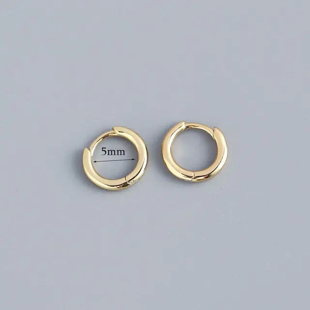 Stainless Steel Minimalist Huggie Hoop Earrings - GlimmaStyle