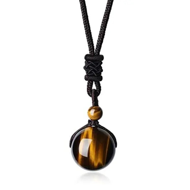 Tiger Eye Stone Pendant Necklace - GlimmaStyle