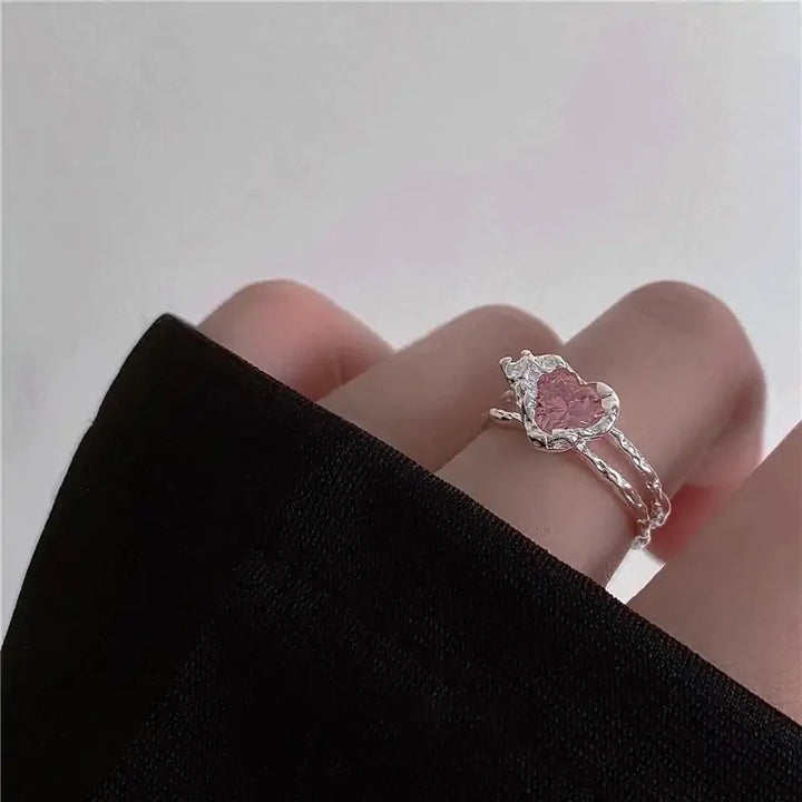 Aesthetic Crystal Love Ring - GlimmaStyle