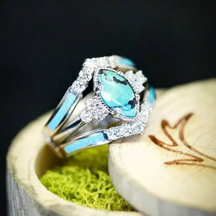 Achieving Dreams Turquoise Ring Set - GlimmaStyle
