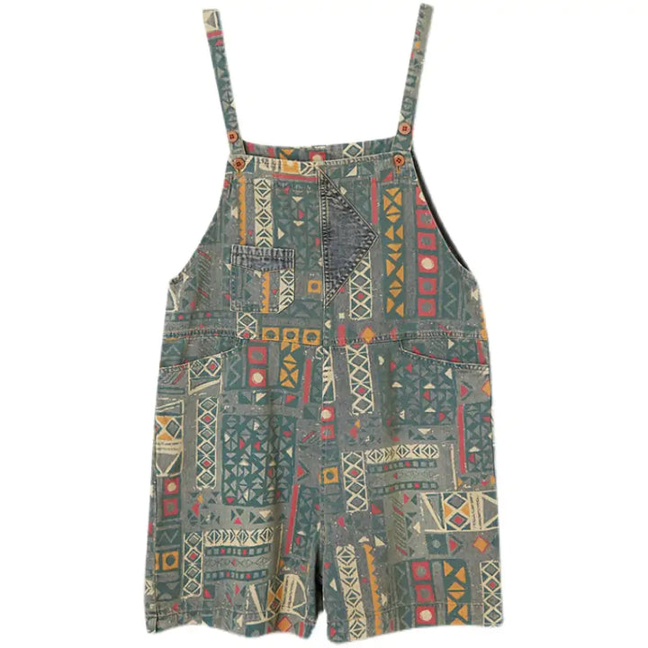 Retro Summer Shorts Jumpsuit - GlimmaStyle