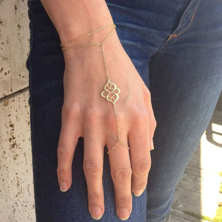 Bohemian Gold Finger Bracelet - GlimmaStyle