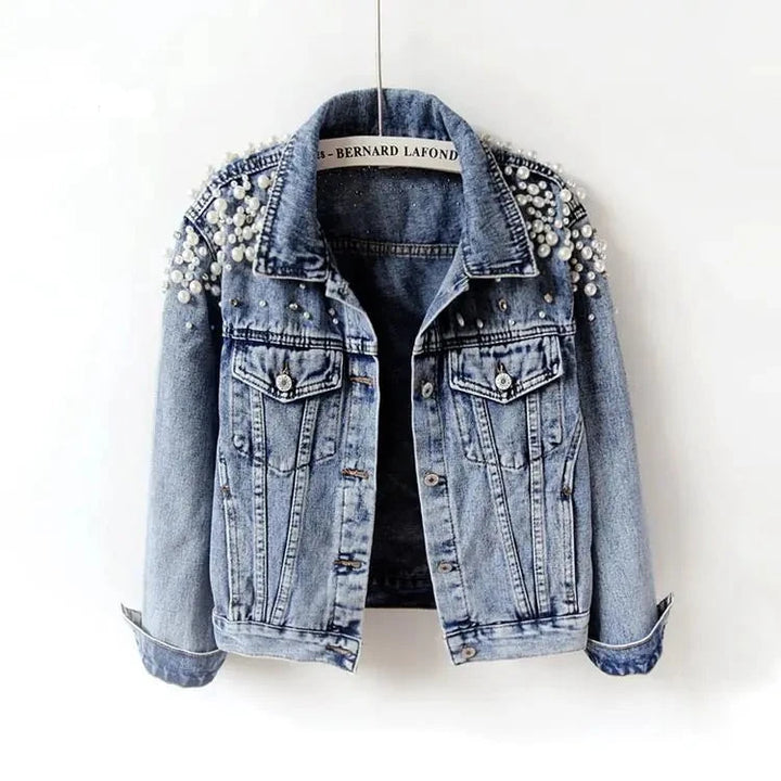 Pearl Casual Denim Jacket for Women - GlimmaStyle