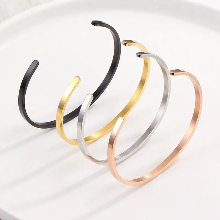 Unisex Stainless Steel Bangle Bracelet - GlimmaStyle