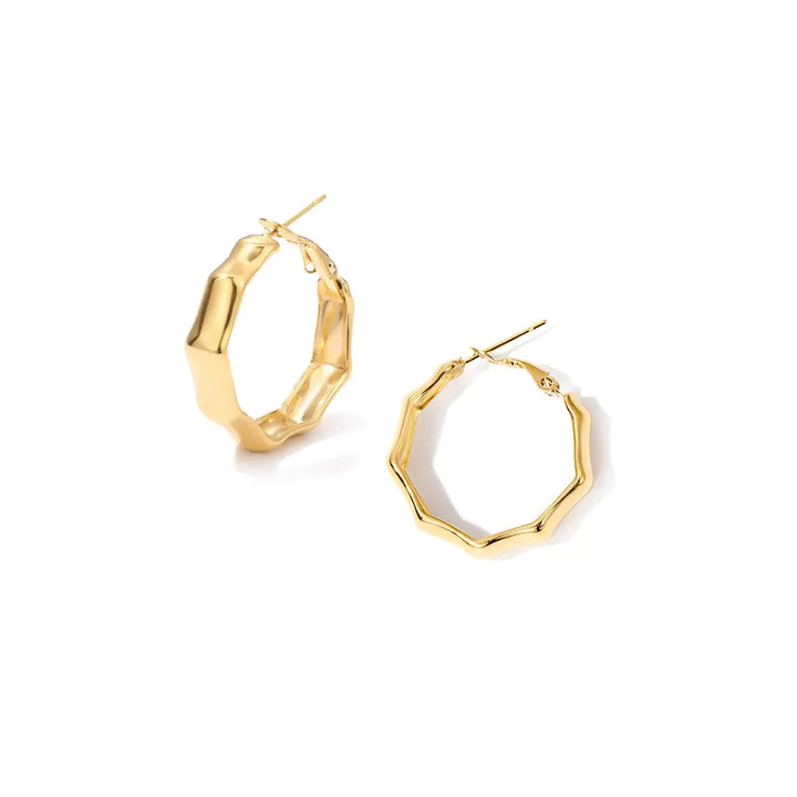 Big Bamboo Circle Hoop Earrings - GlimmaStyle