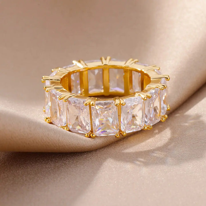 Rectangle Zircon Rings - GlimmaStyle