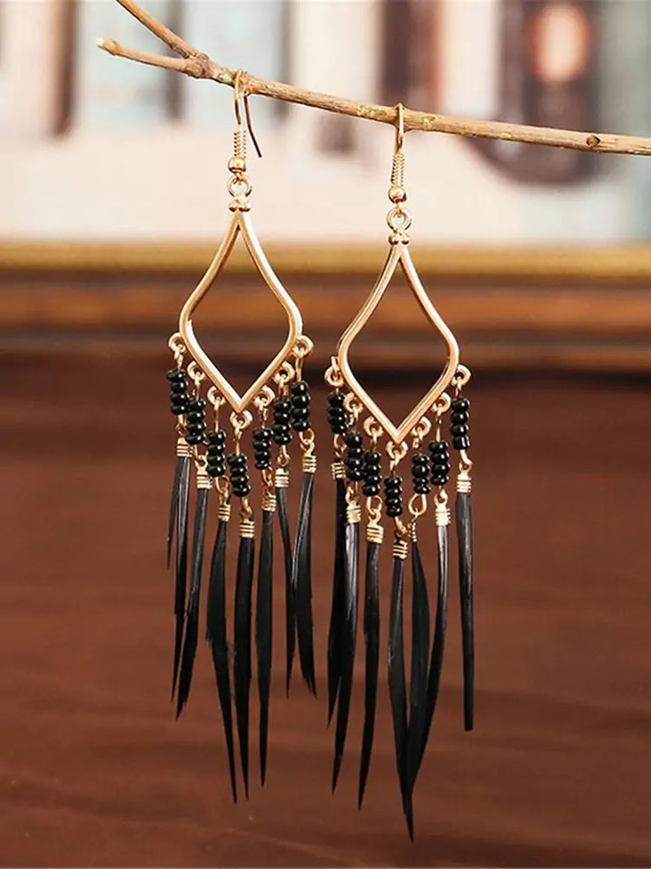 Tassels Feather Earrings - GlimmaStyle