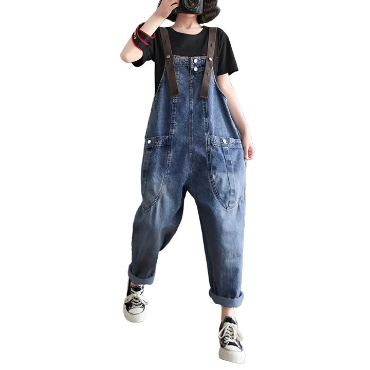 Washed Denim Overall - GlimmaStyle