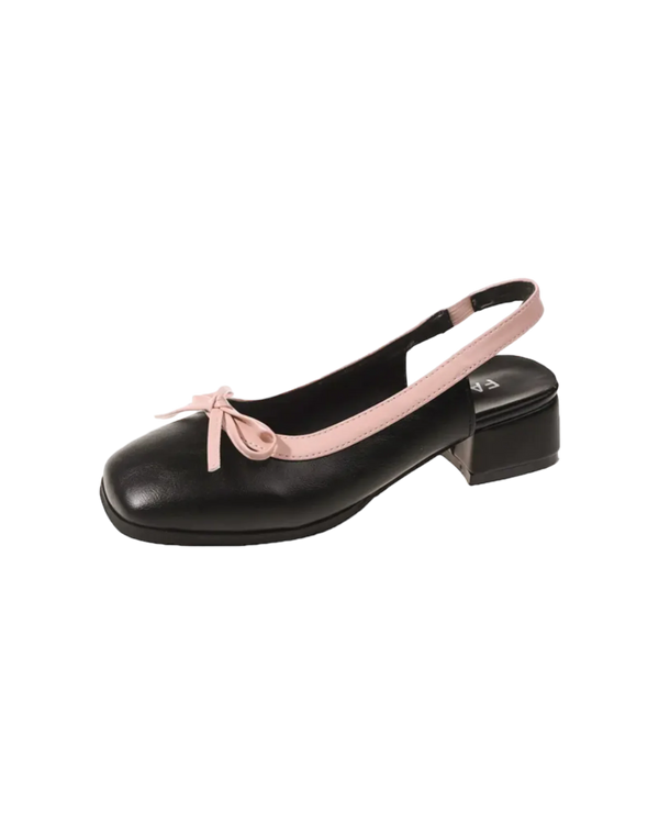 Raised Ballerina Pumps in Black - GlimmaStyle