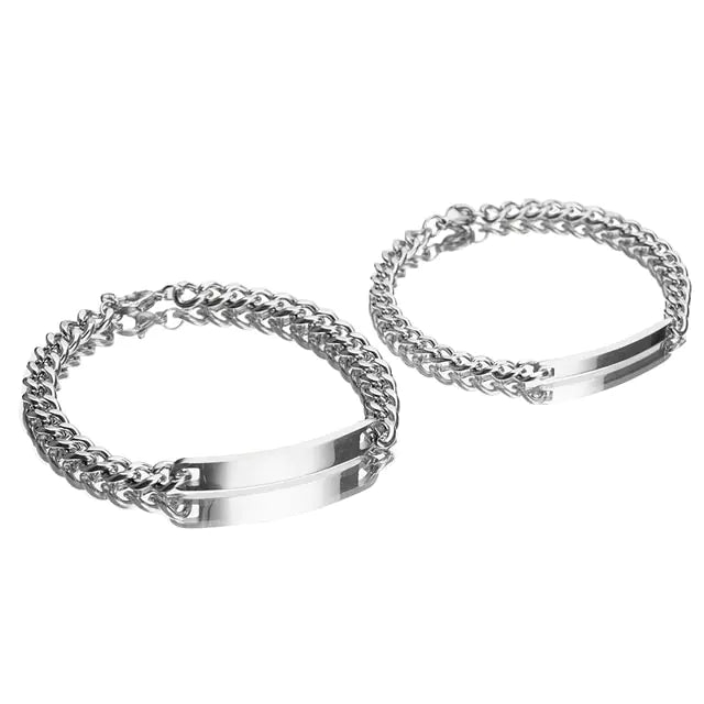 Stainless Steel Couple Bracelet - GlimmaStyle