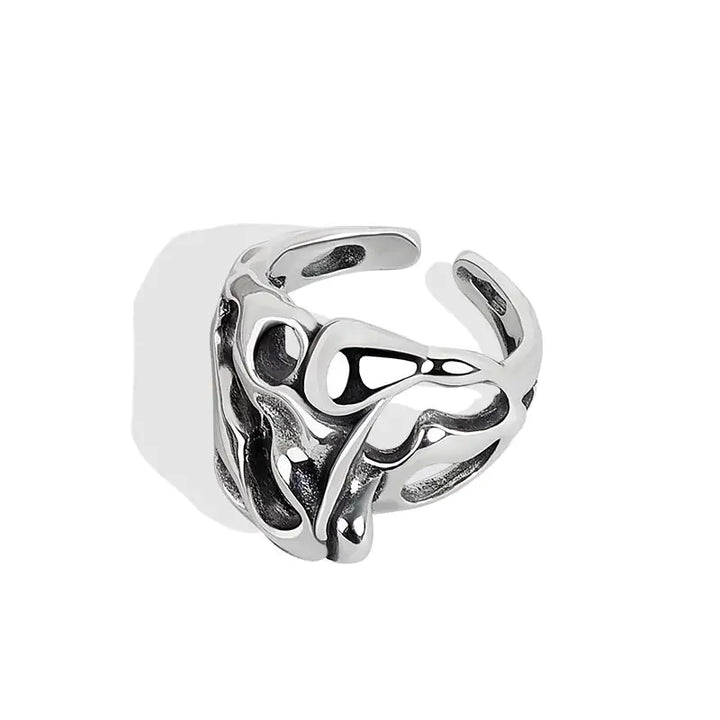 Silver Color Hollow Surface Bump Ring - GlimmaStyle