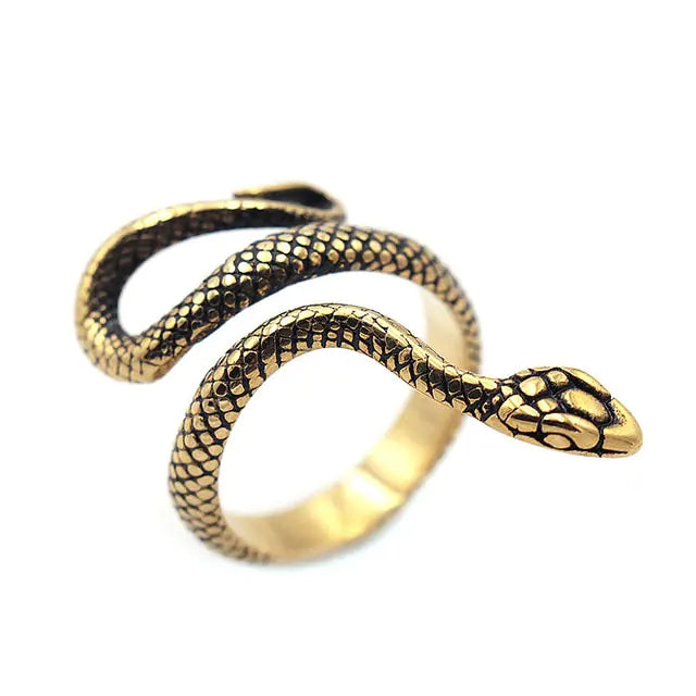 Retro Norse Mythology Men Ouroboros Ring - GlimmaStyle