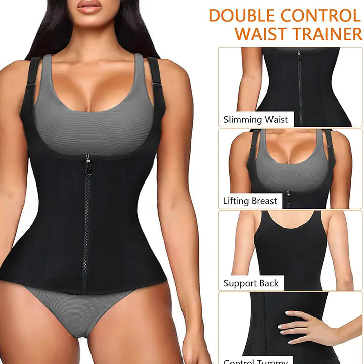 Corset Zipper Vest Body Shaper - GlimmaStyle