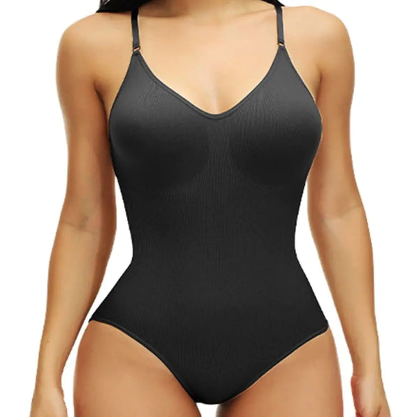 V Neck Spaghetti Strap Bodysuits - GlimmaStyle