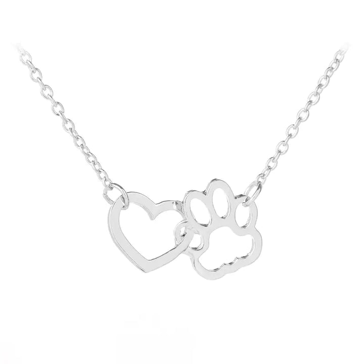 Pet Paw Love Heart Necklace - GlimmaStyle