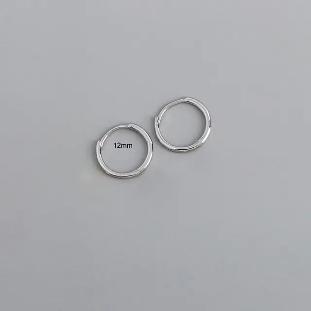 Stainless Steel Minimalist Huggie Hoop Earrings - GlimmaStyle