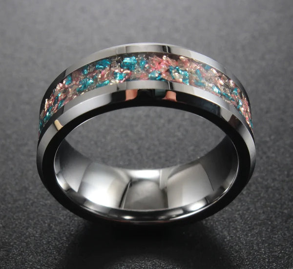 Mermaid Glass Tungsten Ring - GlimmaStyle