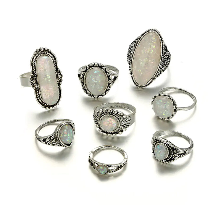 Antique Silver Color Rings Sets - GlimmaStyle