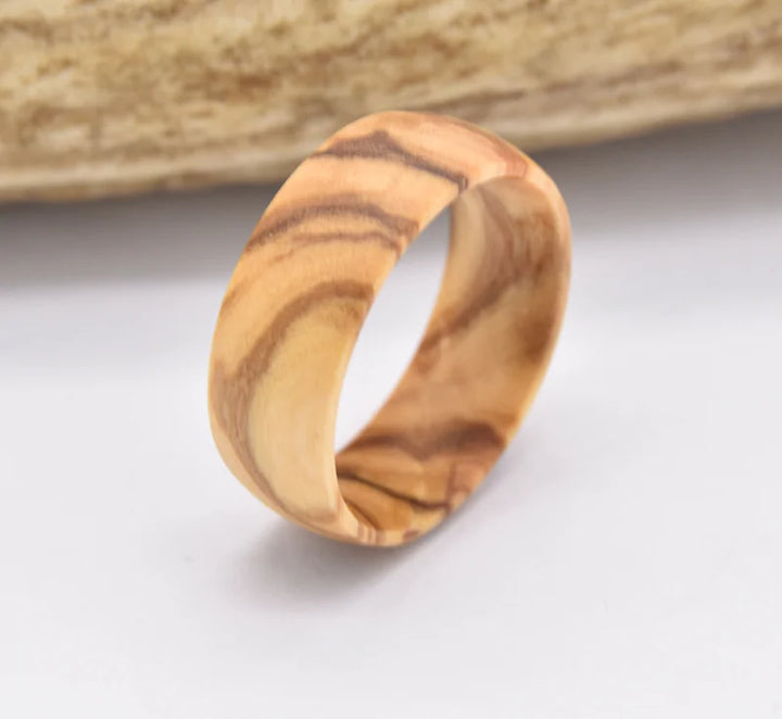 Natural Olive Wood Ring - GlimmaStyle