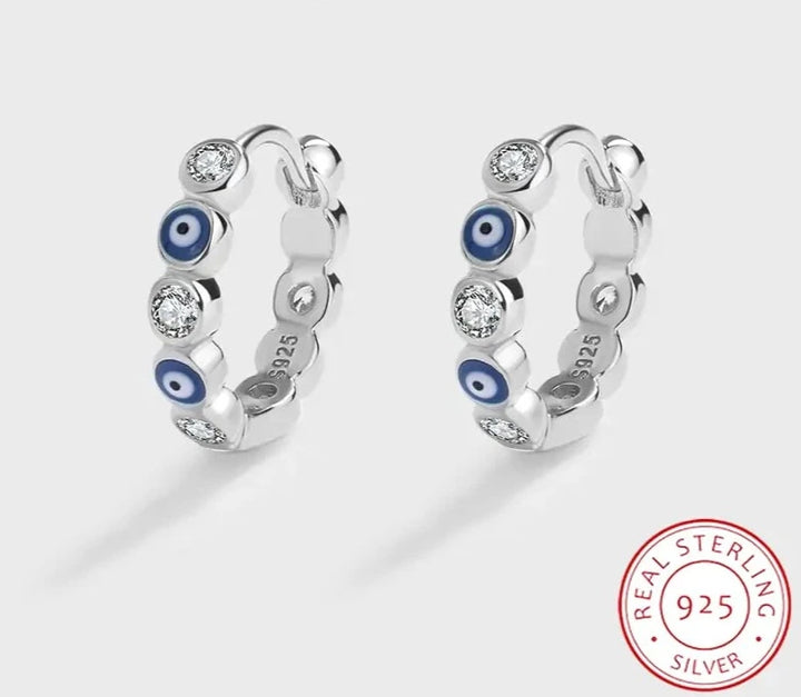 Sapphire Round Full Diamond Earrings - GlimmaStyle