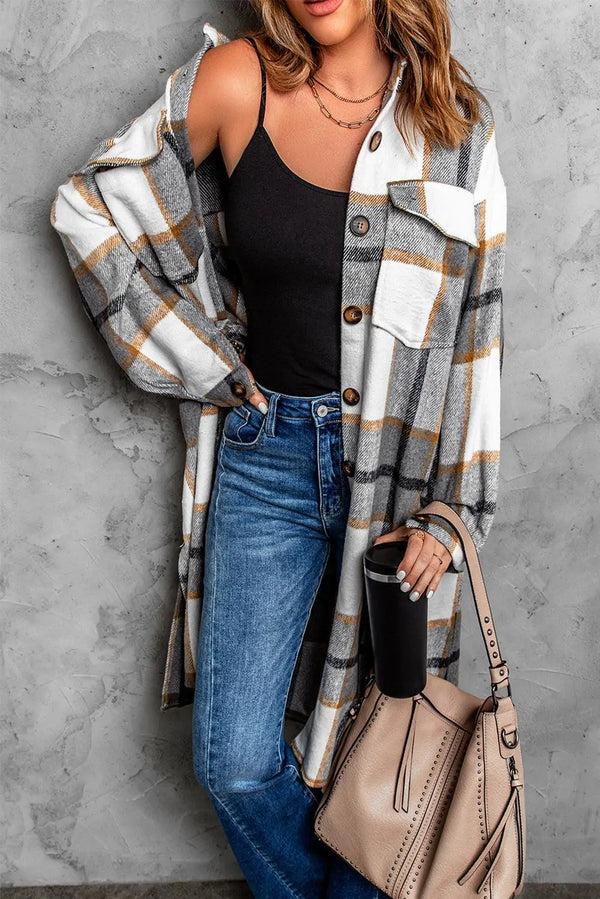 Dropped Shoulder Duster Coat - GlimmaStyle