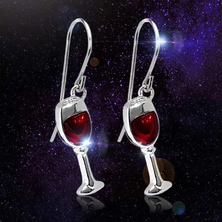 Red Wine Goblets Stud Earrings - GlimmaStyle