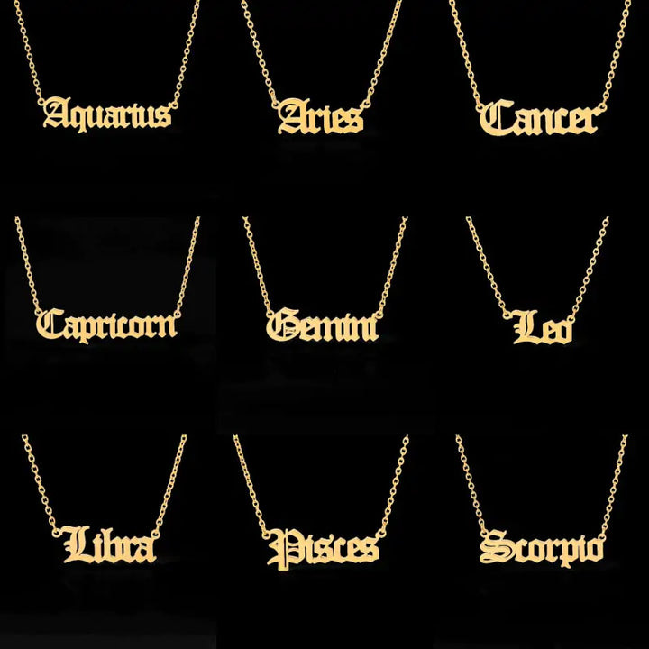 Zodiac Necklace Alphabet - GlimmaStyle