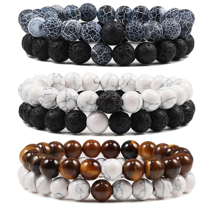 Tiger Eye Beaded Couples Bracelets - GlimmaStyle