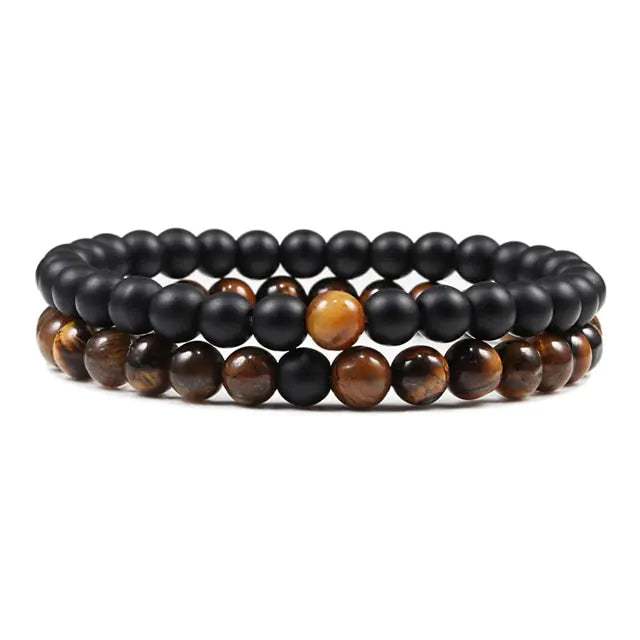 Tiger Eye Beaded Couples Bracelets - GlimmaStyle